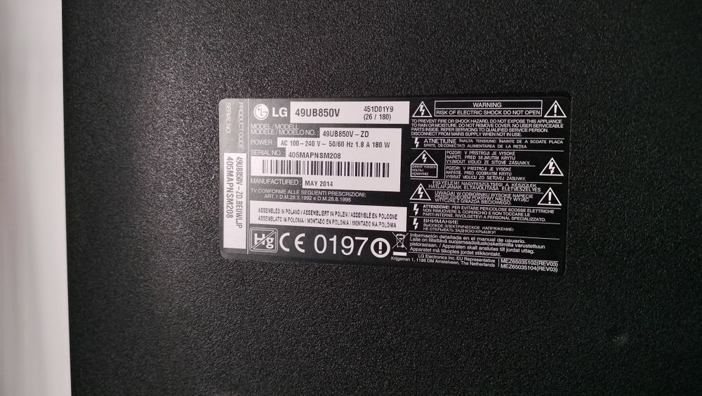 TV 49" LG Ultra HD 4K LG 49UB850V