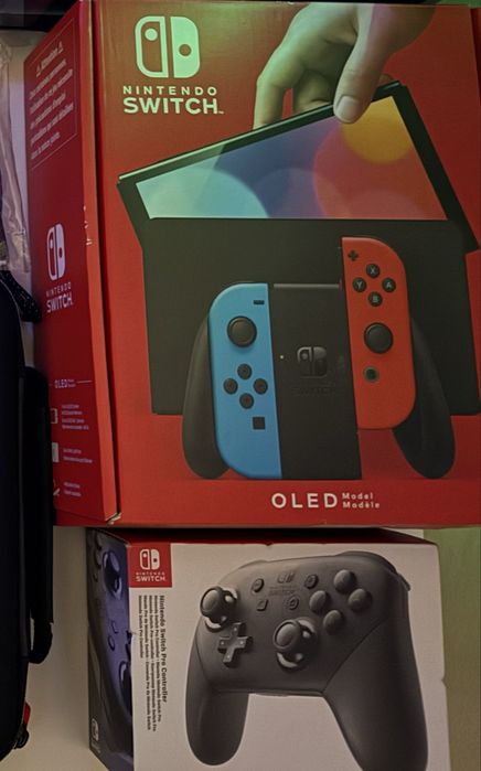 Nintendo Switch Oled + Comando Pro Wir + Acessorios