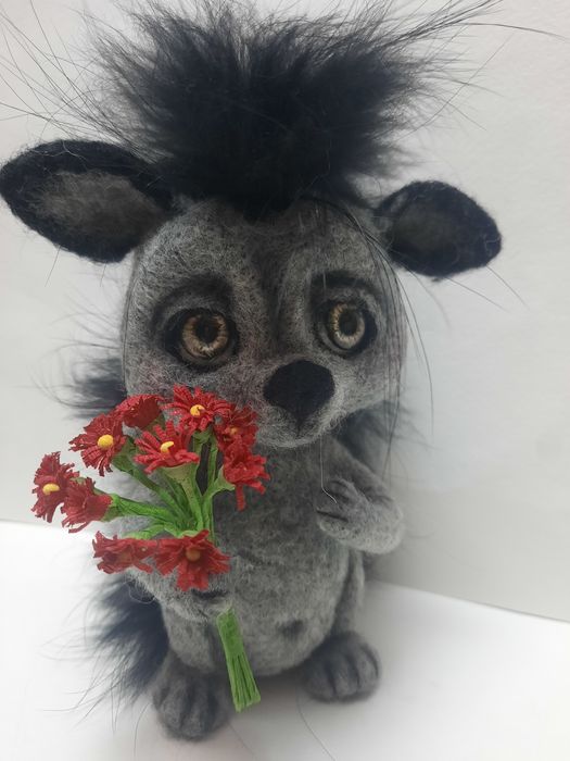 Интерьерна іграшка їжачок в техніці сухе валяння