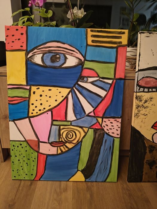 Obraz na płótnie. Dzieło inspirowane, kubistyczne. Wymiar 55x75 cm