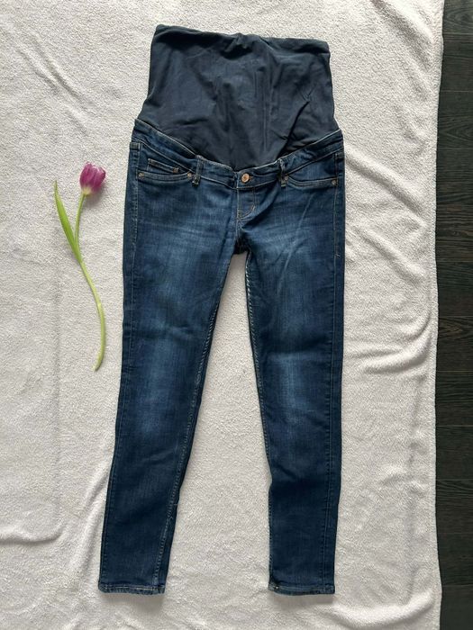 #H&M spodnie jeansowe granatowe 42 skinny