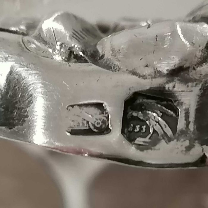 Salva ou Fruteira de Prata Vazada - Águia