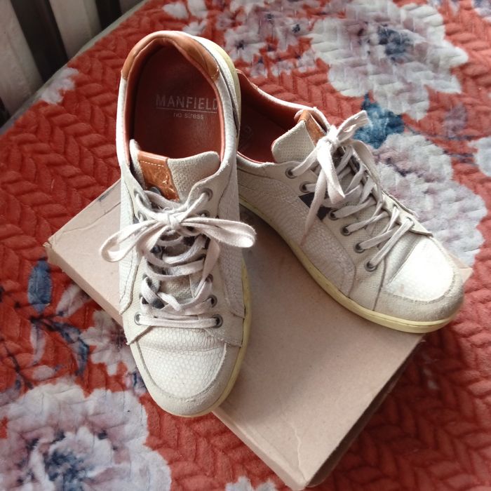 Кожаные мужские кроссовки