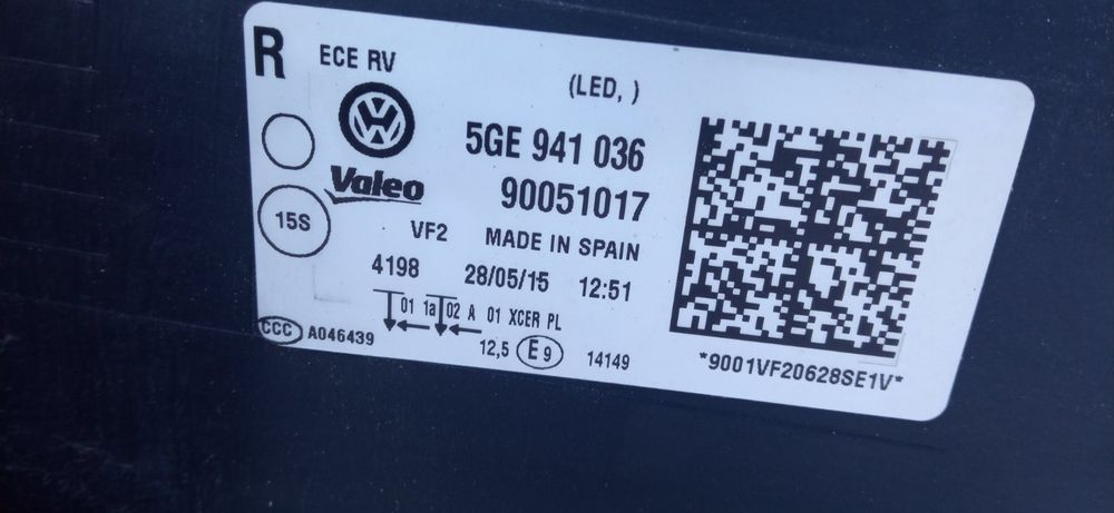Фари фара передня ліва права VW e-Golf 7 VII Full LED е-Гольф еГольф