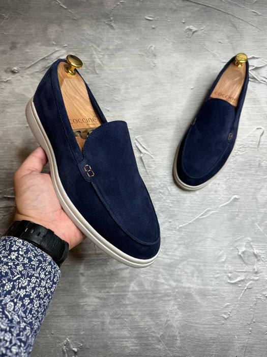 Замшевые лоферы туфли