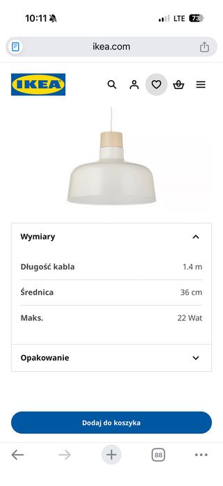 Lampa wisząca Ikea