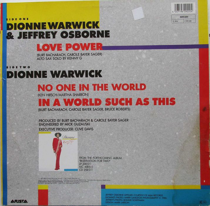 Dionne Warwick - - - - - Love Power - - - - - Maxi Single