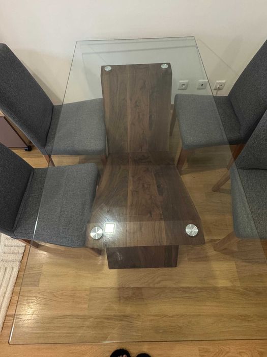 Mesa de Refeição 75x180x90 cm + 4 Cadeiras IKEA