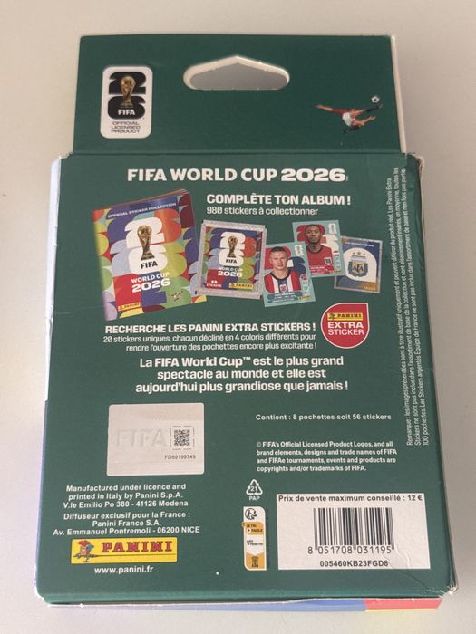 Panini cromos mundial 2026 caixa 8 saquetas