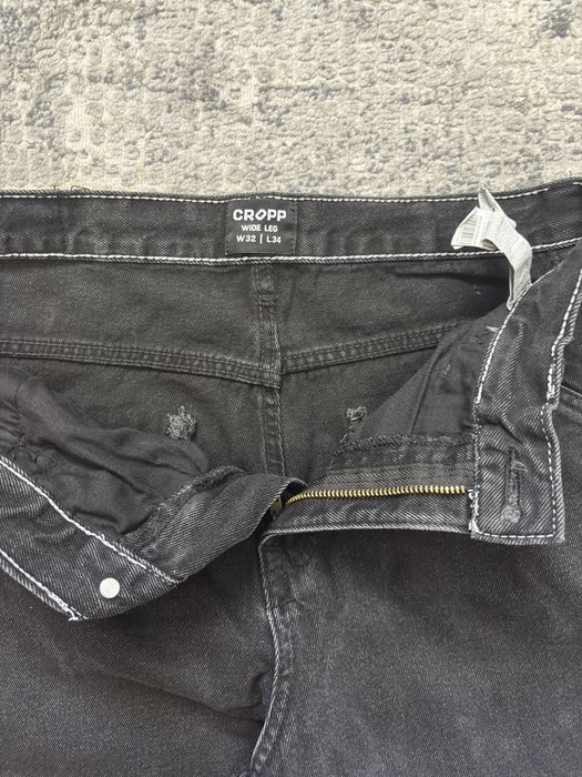Jeansy Męskie Czarne Cropp Baggy W32 L34