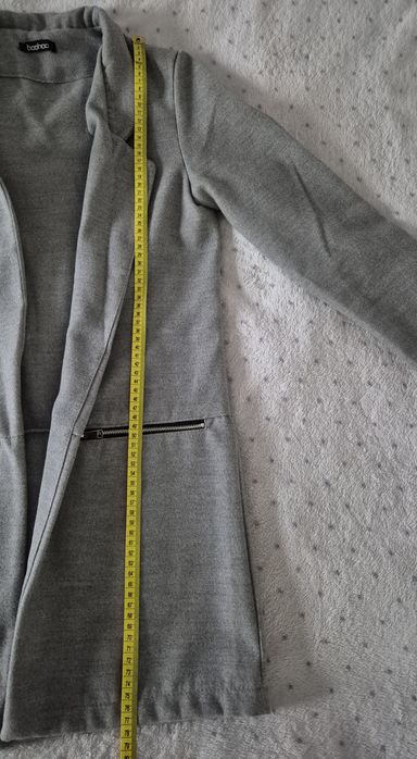 Szary żakiet, płaszczyk damski boohoo