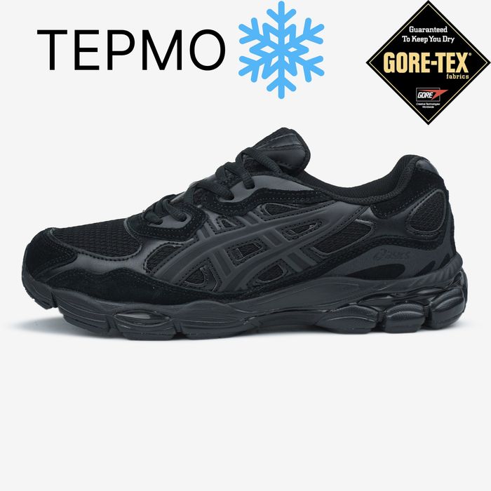 Кросівки осінні Asics Gel-NYC Gore-Tex Termo Full Black premium | Кроссовки Асикс чоловічі