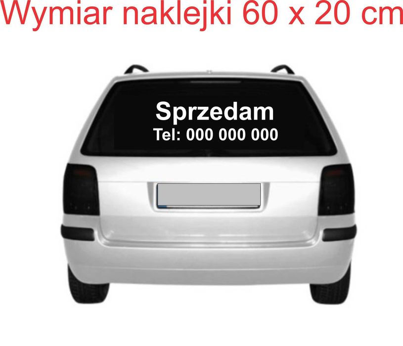 Naklejka na samochód . Wymiar 60 x 20 cm