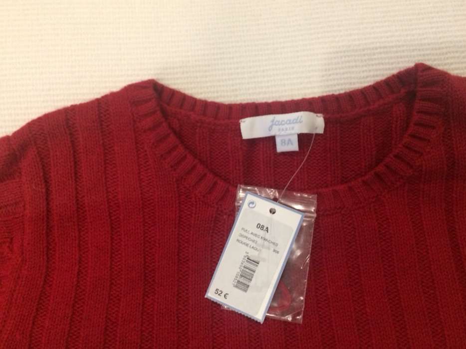 Camisola encarnada Jacadi tam 8 nova com etiqueta