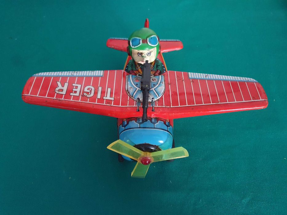 Tiger Plane, Modern Toys - Avião de Lata - Anos 60 - Japão