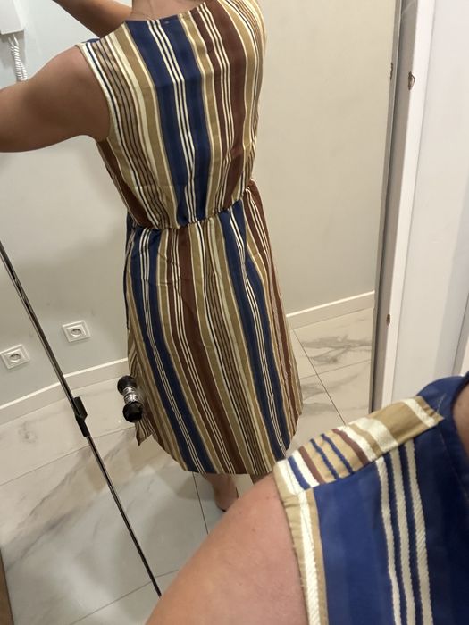 Wloska sukienka w paski wiskoza