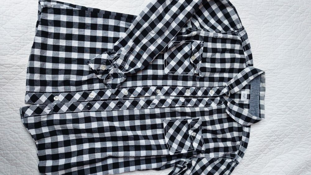 Koszula chłopięca w biało czarną kratkę