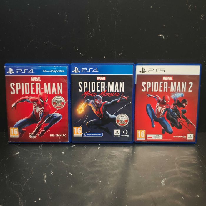 !!! PATRZ OPIS !!! Zestaw Marvel Spider-Man (PS4) + Marvel Spider-Man Miles Morales (PS4) + Marvel Spider-Man 2 (PS5)