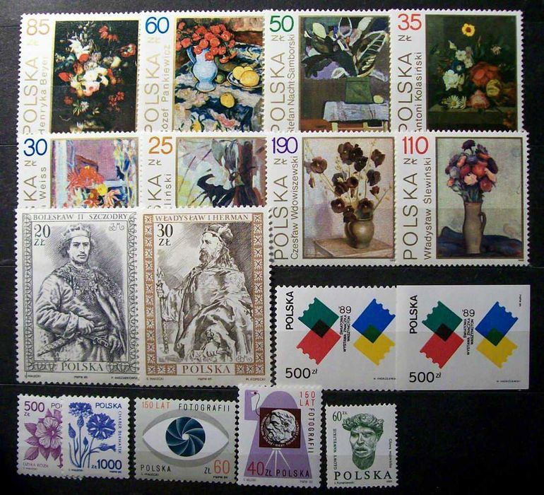 Znaczki polskie rok 1989 - IV kwartał (czysty)