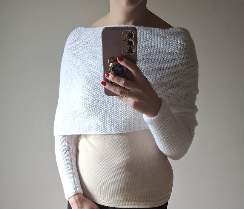 Biała etola ślubna dwustronna