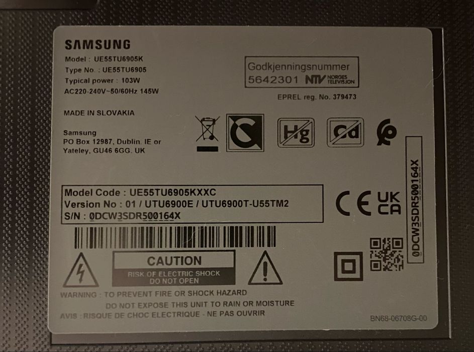 Телевізор Samsung UE55TU6905K