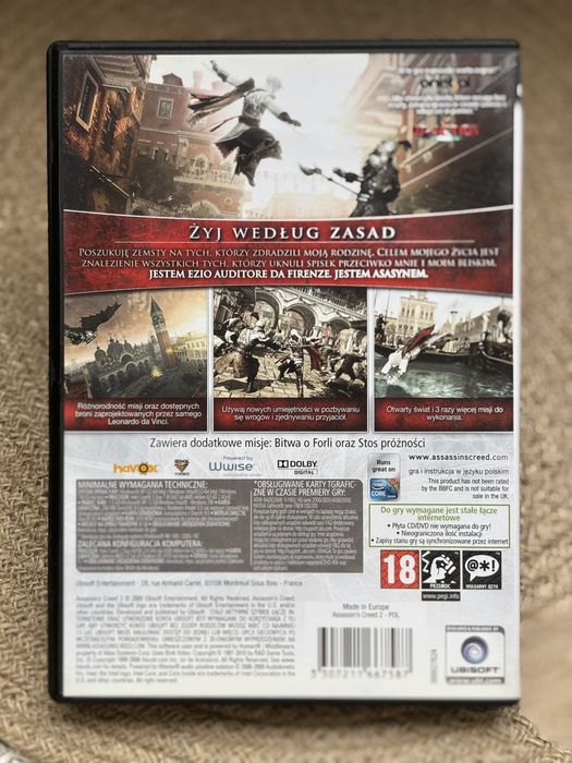 Assassin’s Creed II – gra akcji, PC DVD, PL napisy, 2009, klasyk