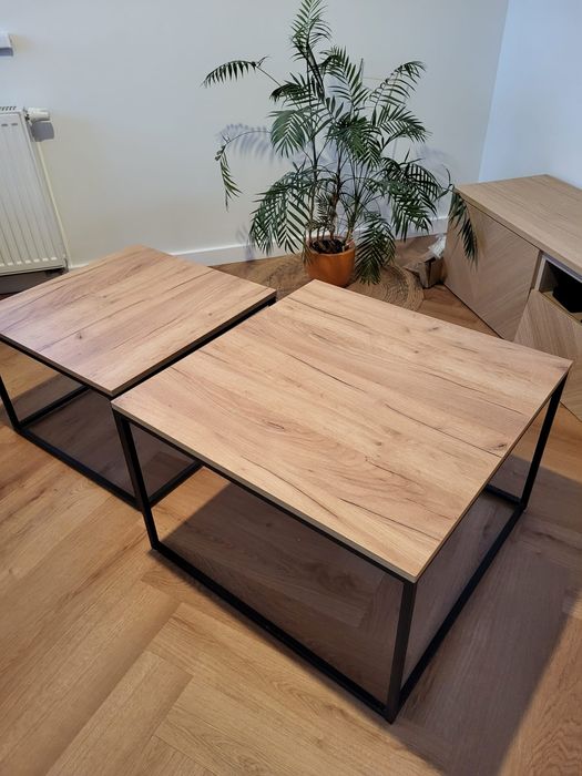 Stoliki loftowe drewniane - stan bardzo dobry