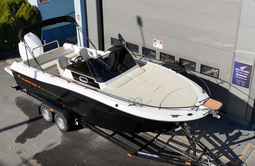 Nowa od ręki łódź Atlantic Marine 730 Sun Cruiser HONDA 350 przyczepa