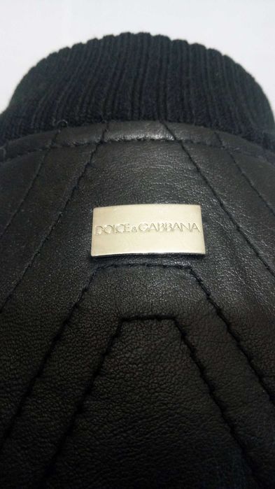 Роскошная стеганая кожаная мужская куртка DG. 100% овечья кожа.