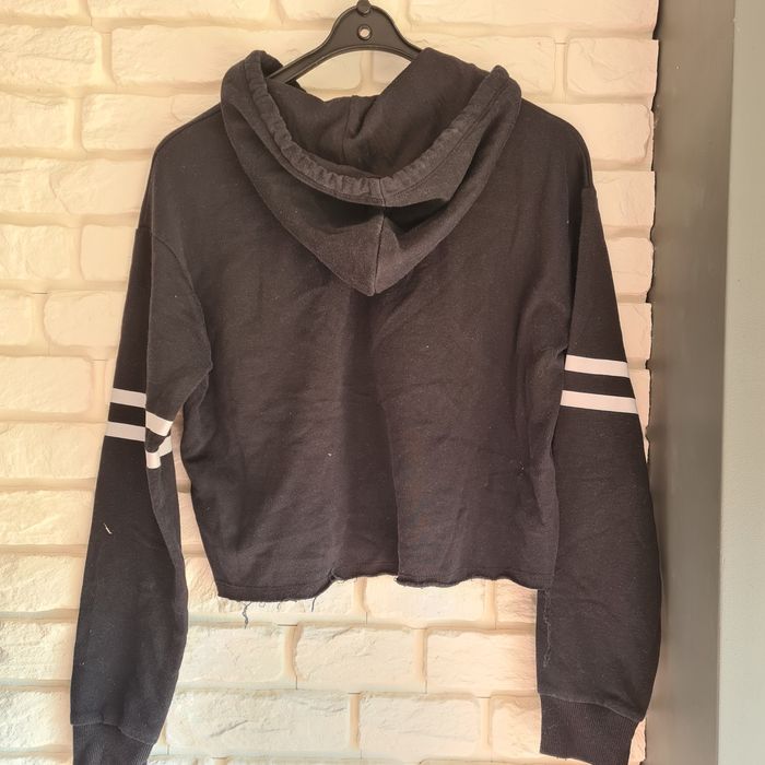 Czarna krótka oversizowa bluza z kapturem, S/M Oxford