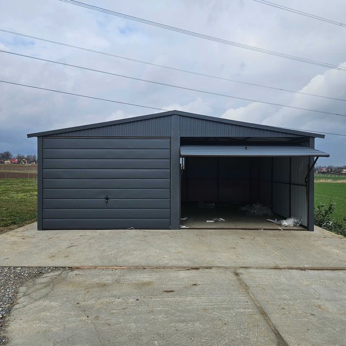 6x5.5 POD Garaze Blaszane Garaż Blaszany Blaszak Blaszaki Antracyt