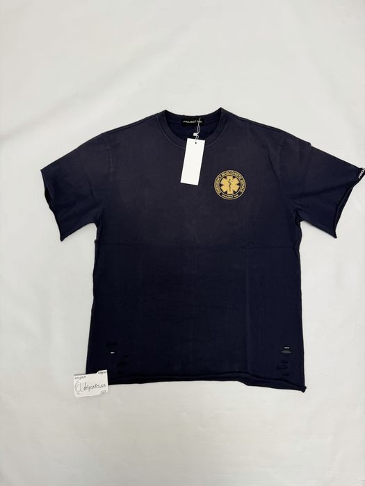 футболка PROJECT GR EMS blue tee S M L balenciaga vetements rick owens