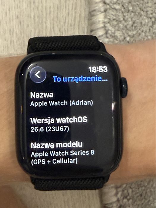 Apple watch series 8 45 mm cellular czarny
