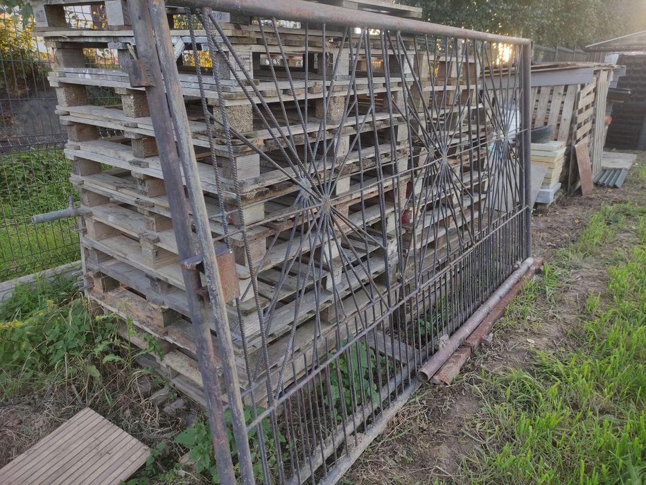 Brama wjazdowa gospodarcza 6m 2x3m Zawiasy Słupki Na Działke Budowę