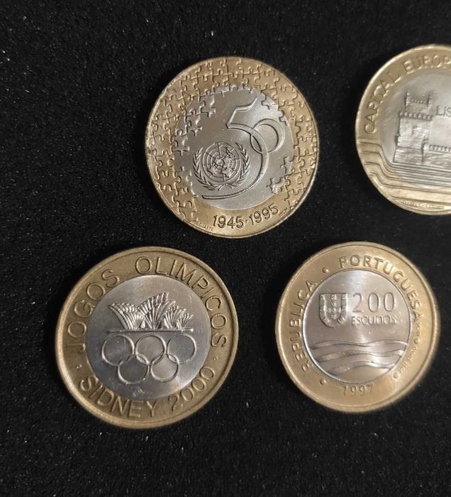 7 moedas de 200$ Bimetálicas