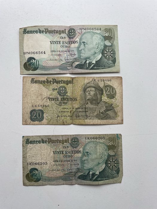 Notas Antigas de Escudos