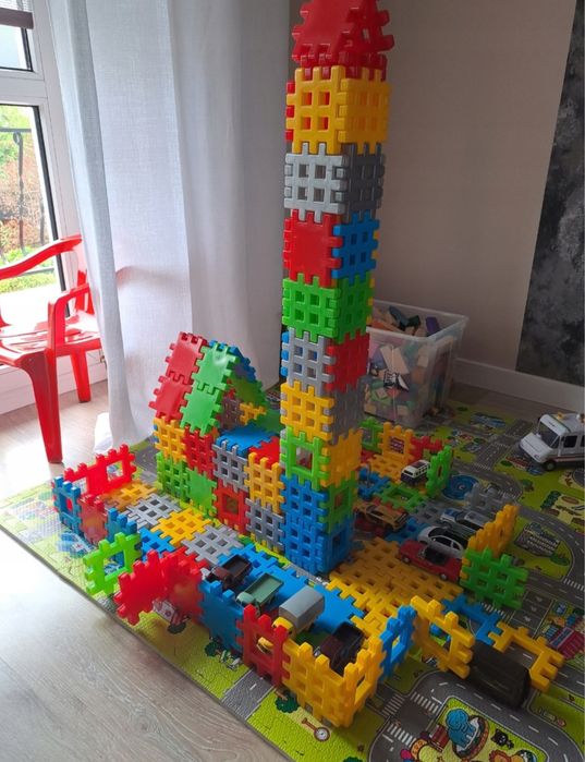 Klocki konstrukcyjne Wafle Adusie 72 elementy duże kafelki