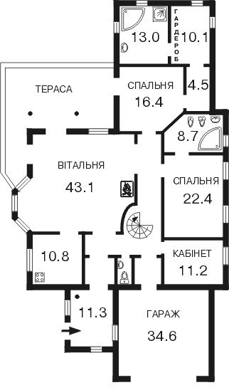 Будинок з басейном Білогородка