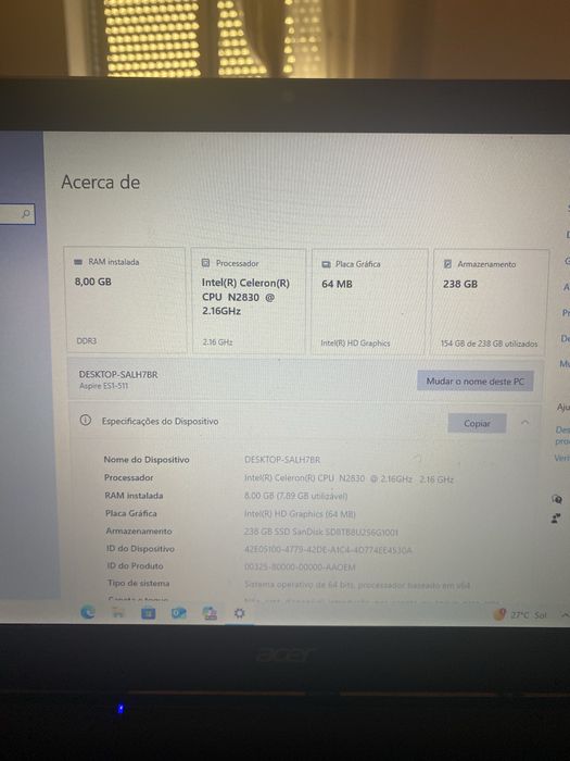 Computador portatil Acer Aspire E1564552843653249123