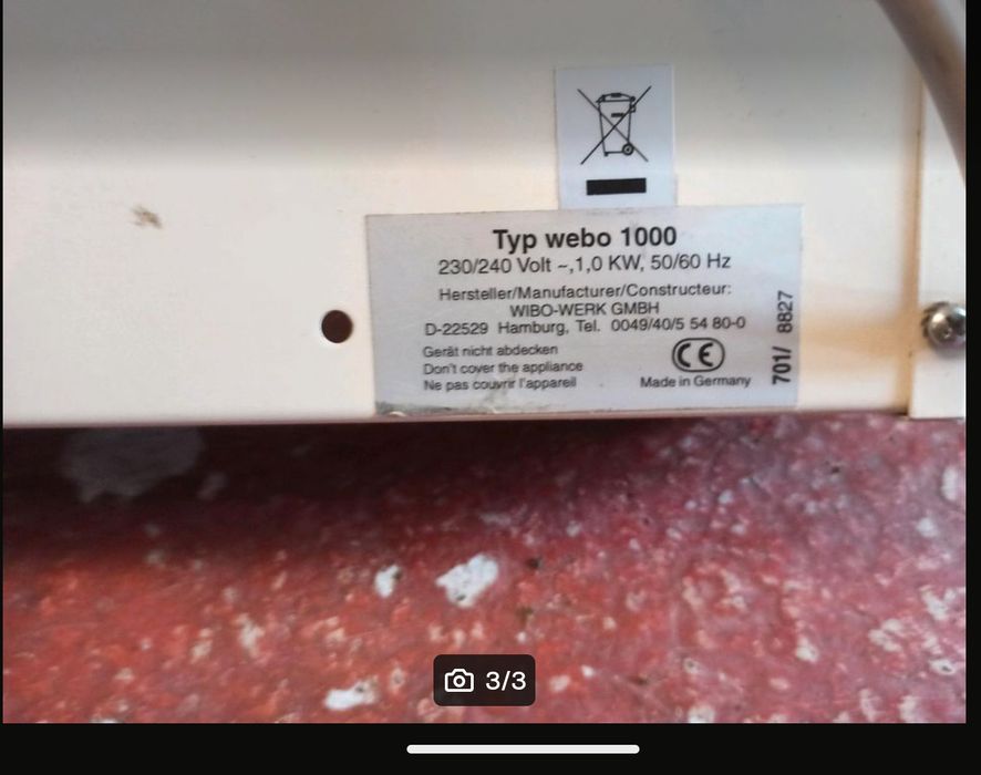 Aquecedor rodapé Wibo