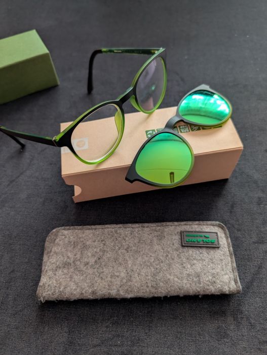 Używane oprawki Solano z nakładką przeciwsłoneczną