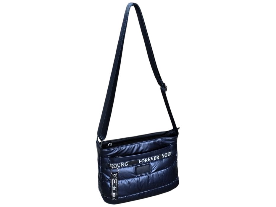 Miejska Mała Pikowana Torebka Damska Na Ramię Kolor Niebieski