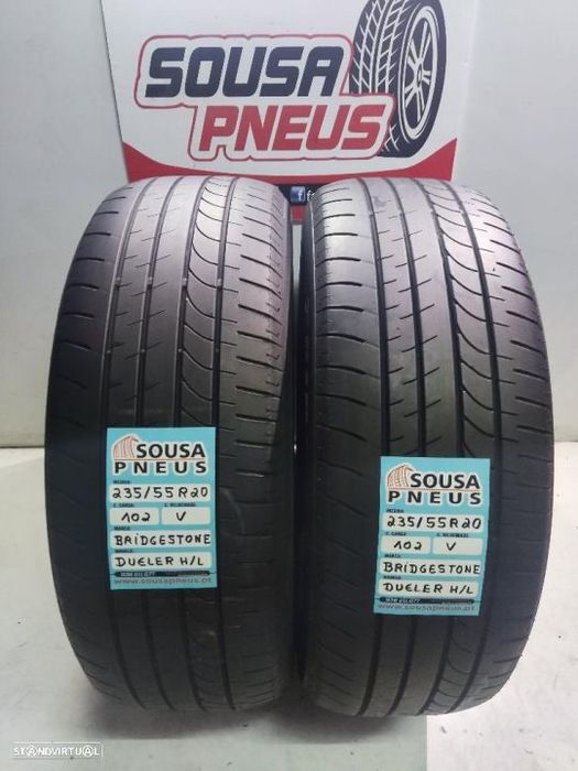 2 pneus semi novos 235-55r20 bridgestone - oferta dos portes