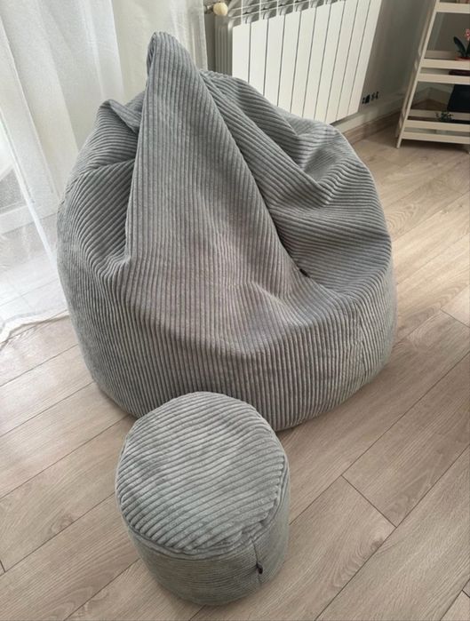 Pufa Wotek Sako XXL + Siedzisko - fotel sztruksowy zamek