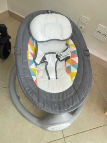 Cadeira de balanço eléctrica para bebé com controlo remoto e bluetooth