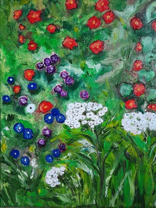 Olej na płótnie, Ogród ze słonecznikami,  Gustaw Klimt