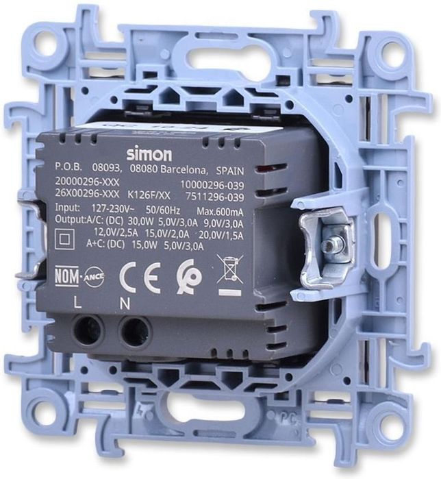 Gniazdo ładowarka USB A + USB C Kontakt Simon 10 biały CEC2CAQ.01/11
