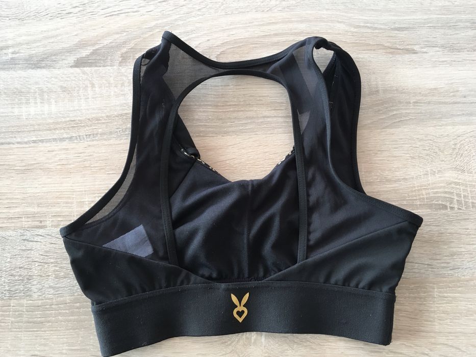 Crop top cardio bunny czarno-złoty przerobiony M