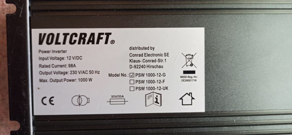 Інвертор Voltcraft PSW-1000-12-G