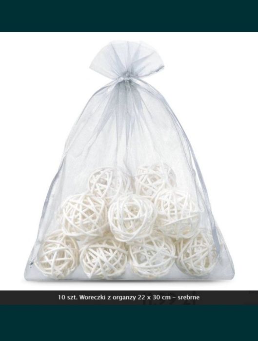 Dwa komplety, włącznie 20 szt. Woreczków z organzy